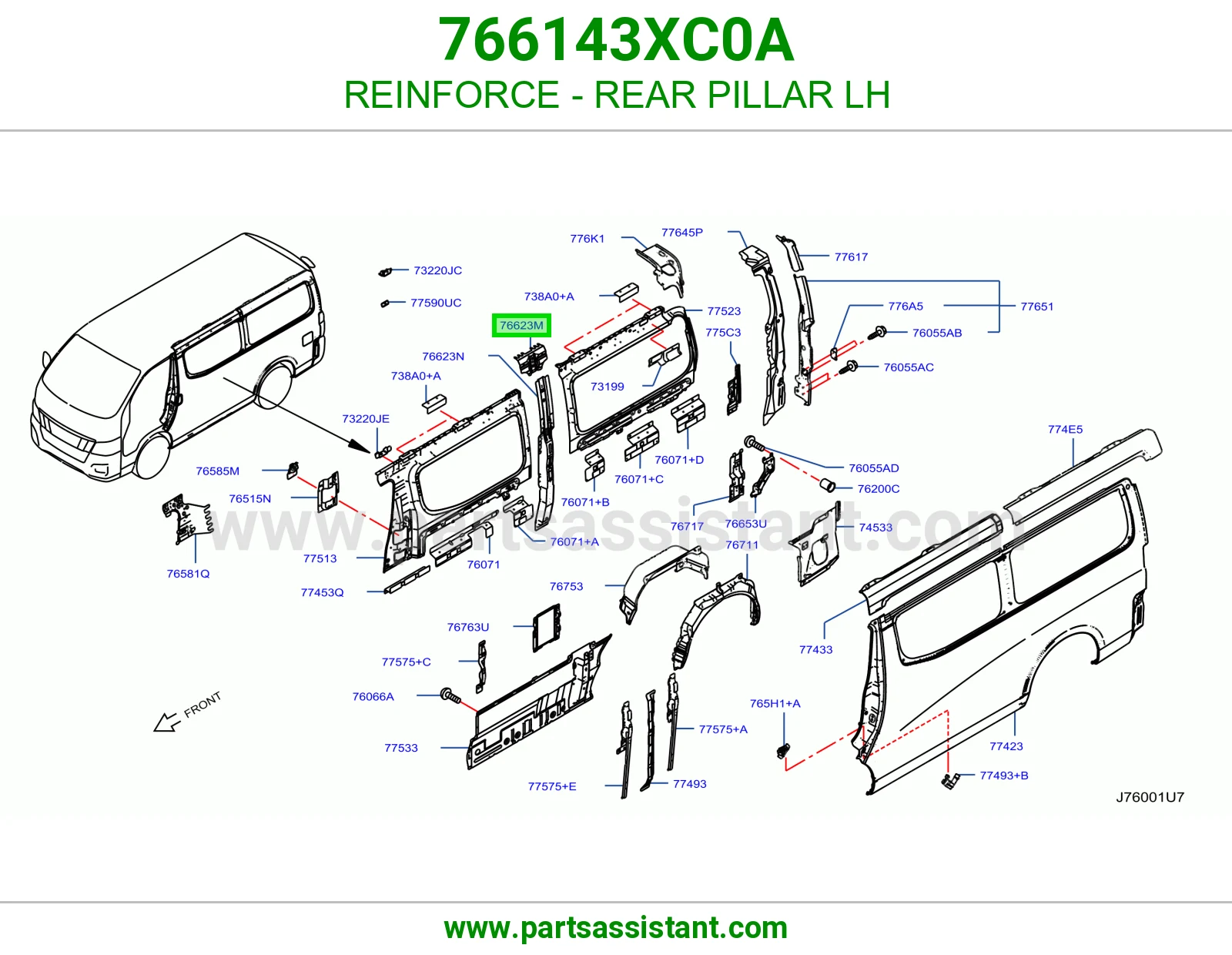 تقوية عمود خلفي يسار 766143XC0A