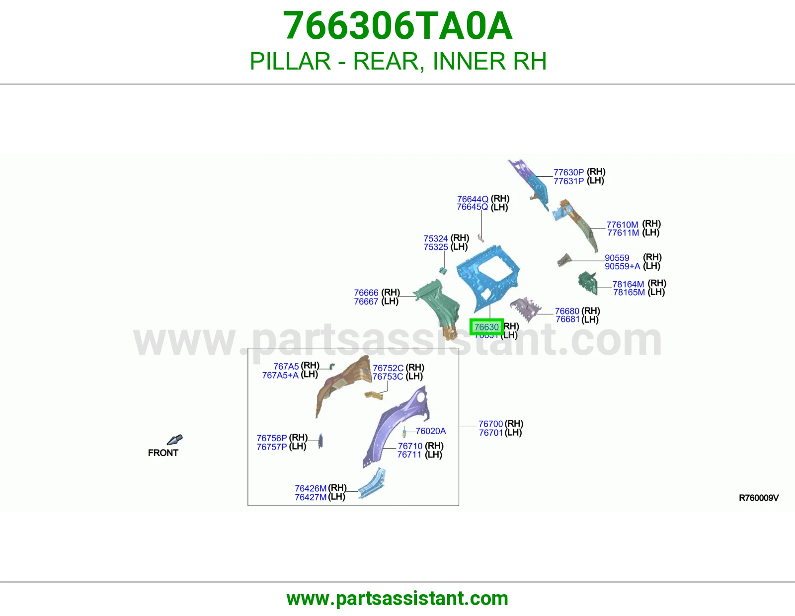 عمود خلفي داخلي يمين 766306TA0A