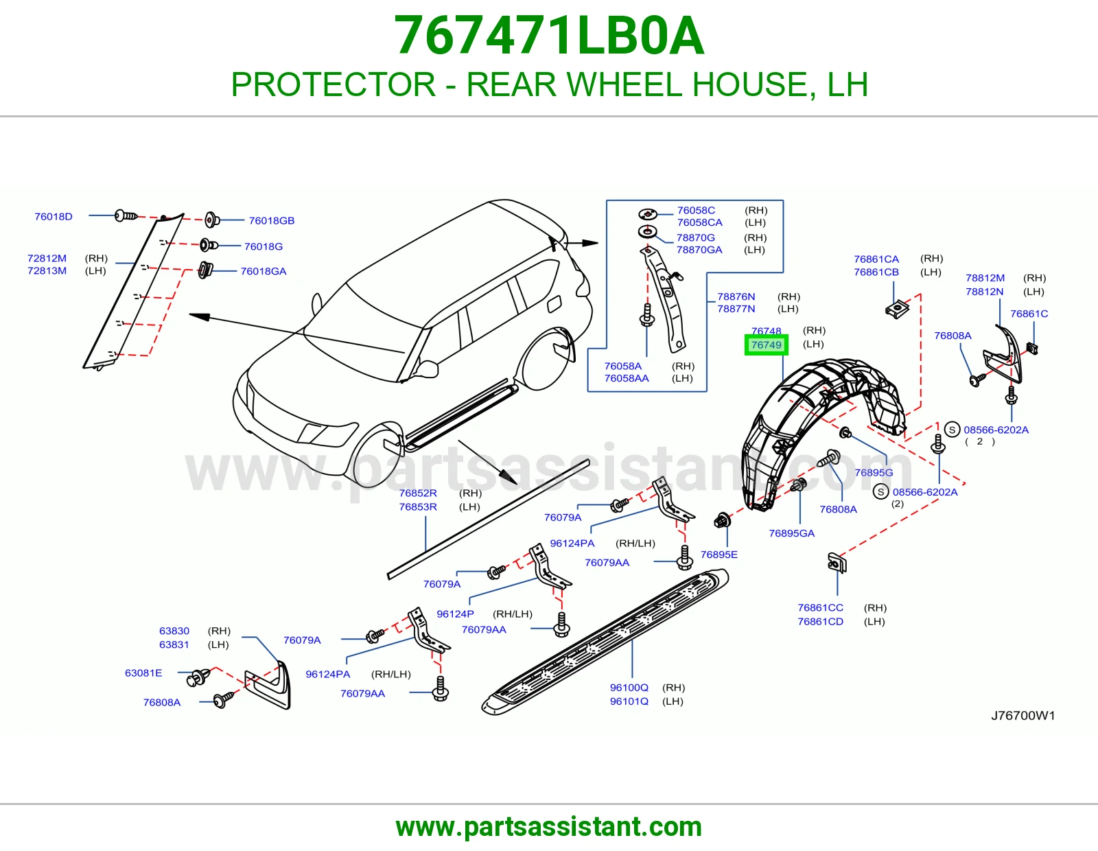 بطانه فوق كفر خلفي يسار 767471LB0A
