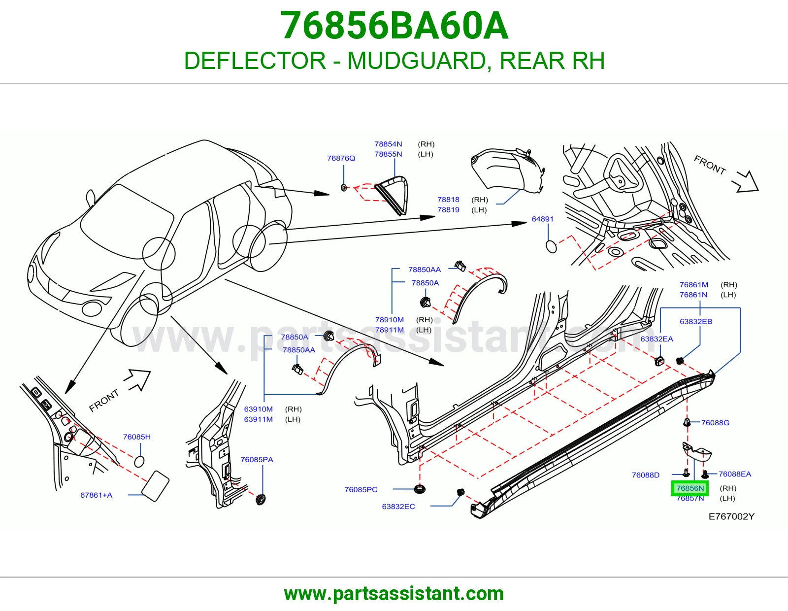كاسر هواء نسافة خلفي يمين 76856BA60A