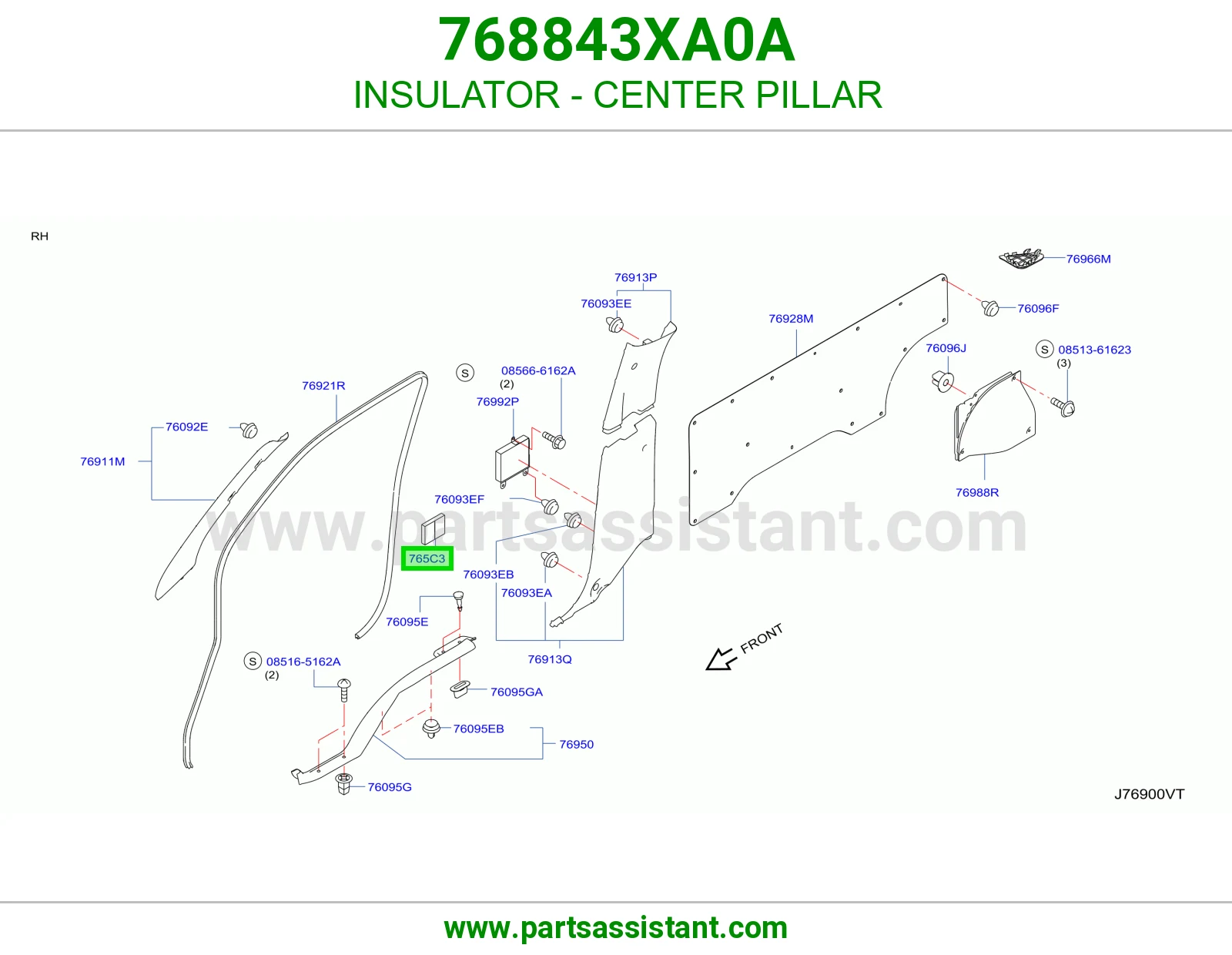 عازل عمود وسط 768843XA0A