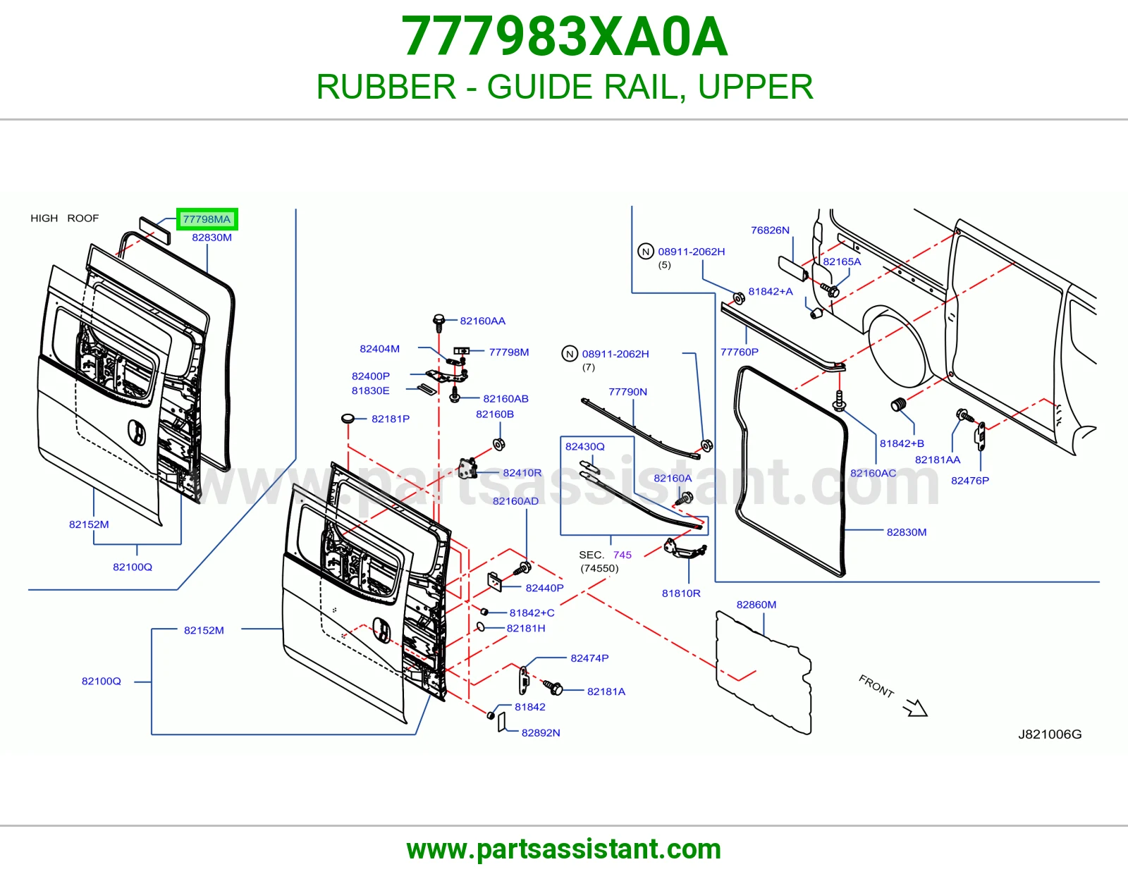 ربل سكة توجيه فوق 777983XA0A