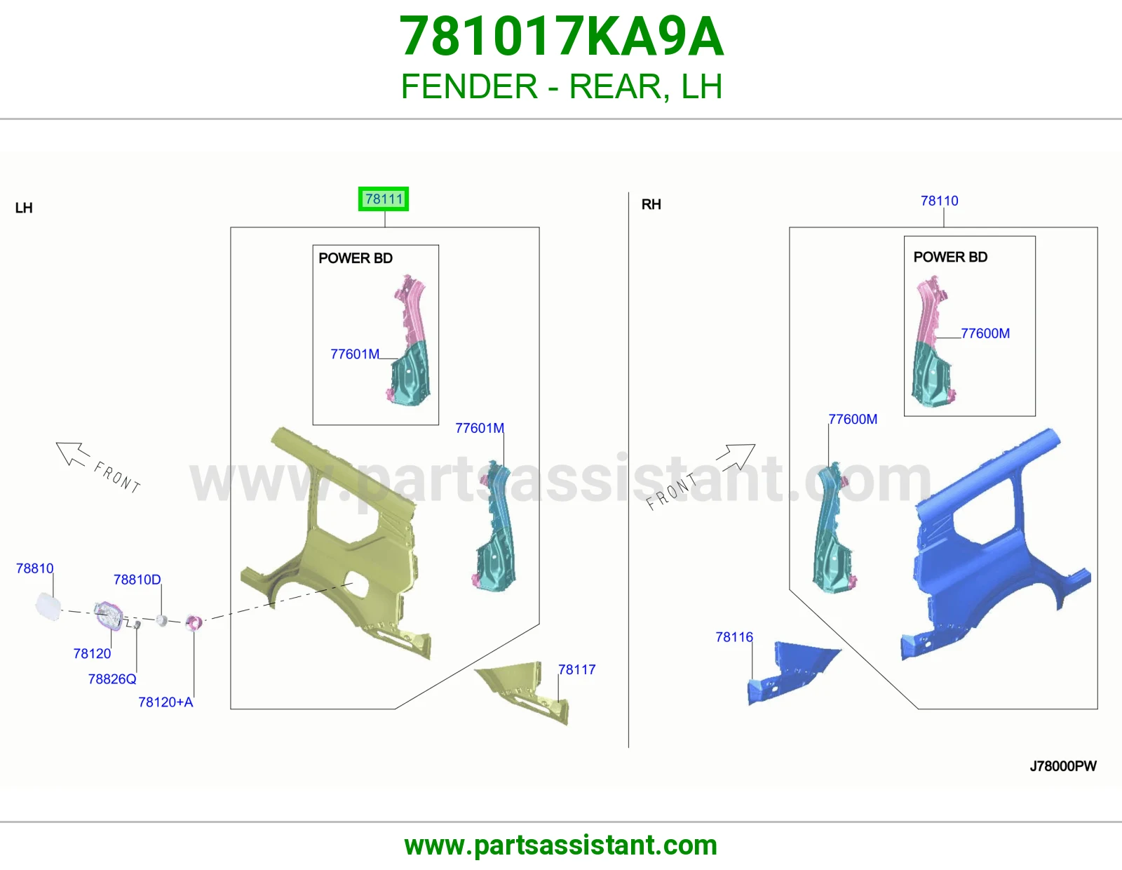 رفرف خلفي يسار 781017KA9A