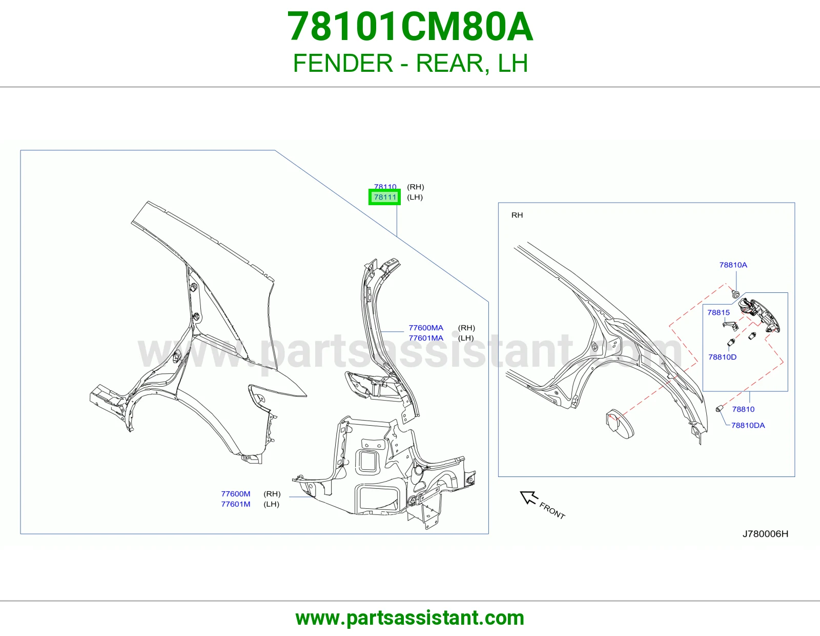 رفرف خلفي يسار 78101CM80A