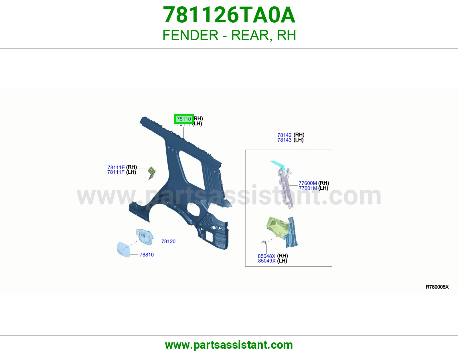 رفرف خلفي يمين 781126TA0A