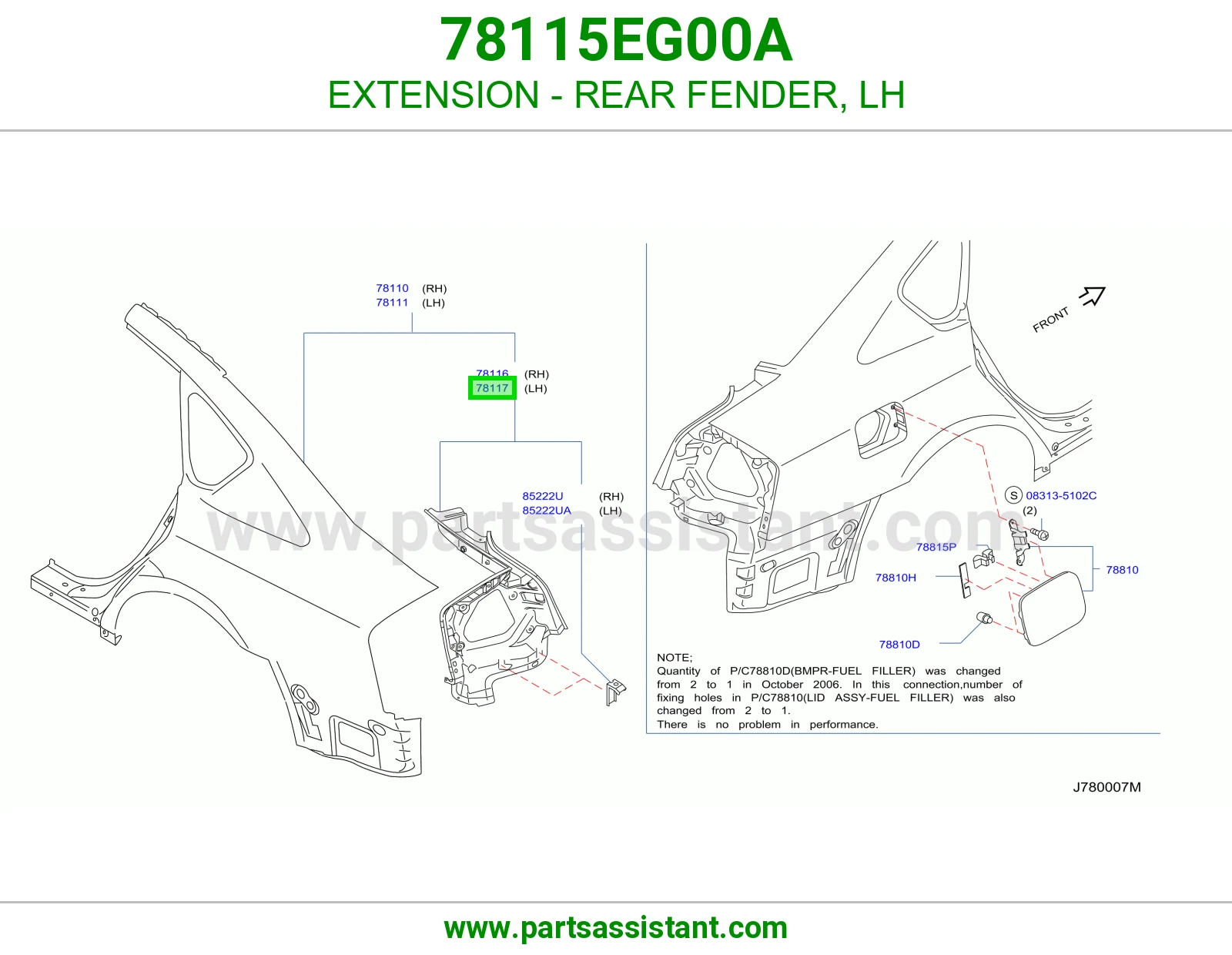 تكملة رفرف خلفي يسار 78115EG00A