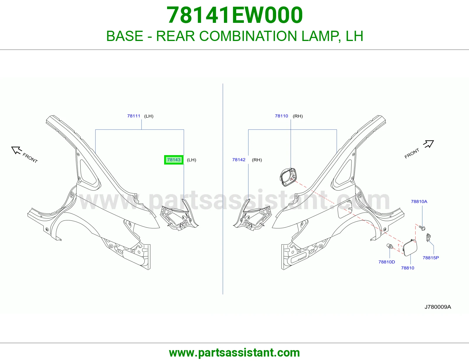 قاعدة اسطب خلفي يسار 78141EW000