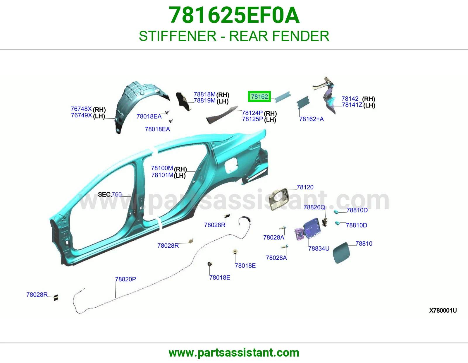 تقوية رفرف خلفي 781625EF0A