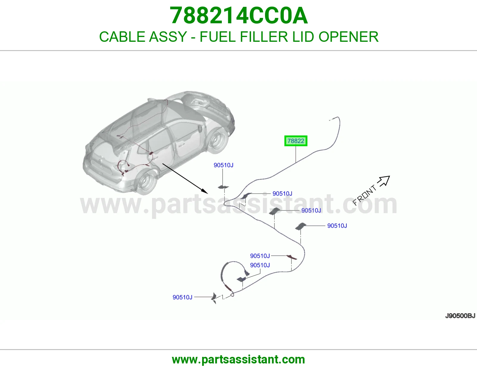 سلك زر فتح غطاء تانكي كامل 788214CC0A