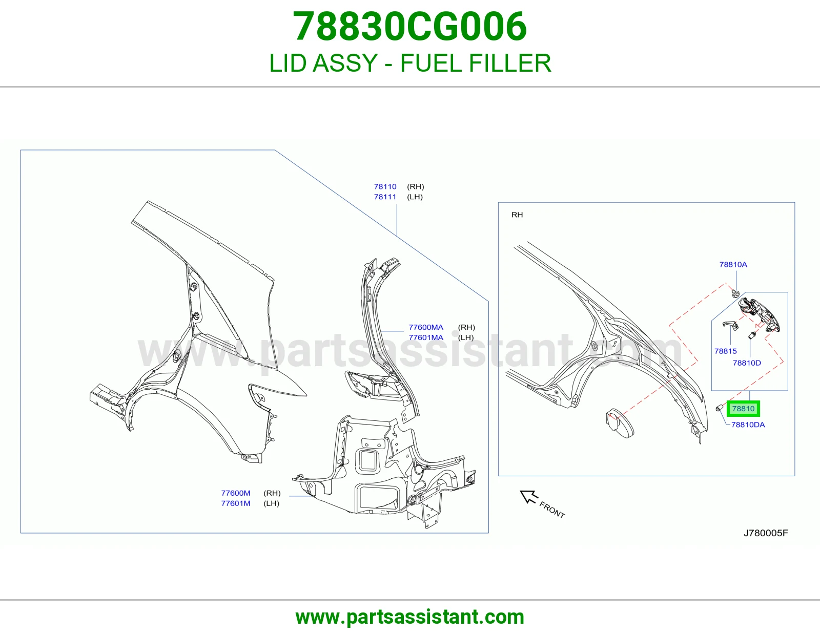 غطاء فتحة تانكي بنزين كامل 78830CG006
