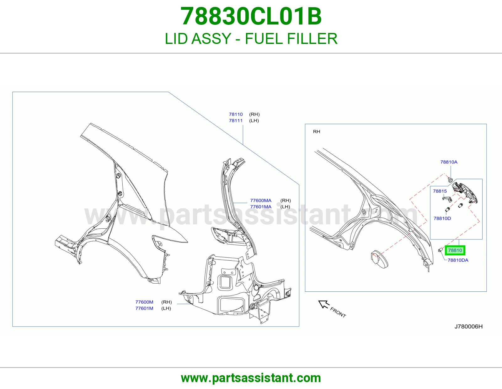 غطاء فتحة تانكي بنزين كامل 78830CL01B