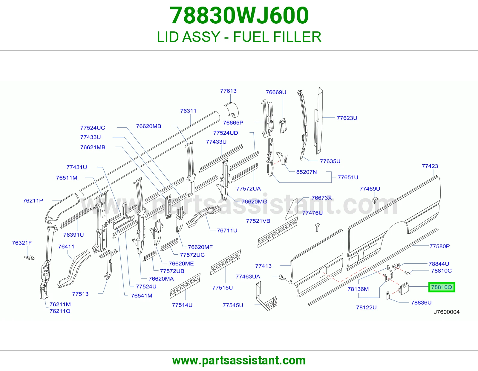 غطاء فتحة تانكي بنزين كامل 78830WJ600
