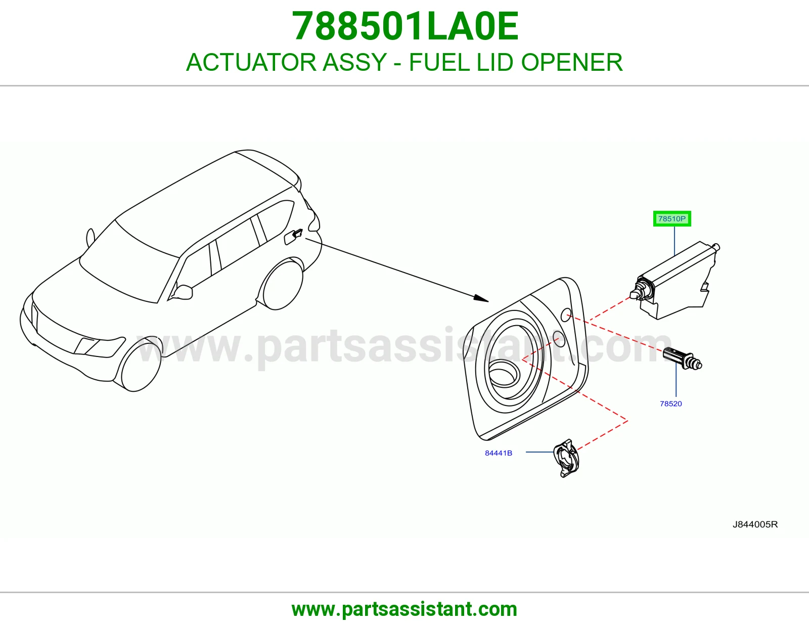 تمتيك زر فتح غطاء تانكي كامل 788501LA0E