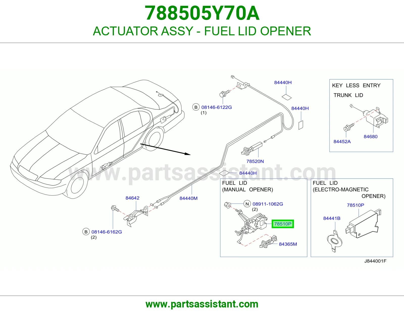 ACTUATOR ASSY - FUEL LID OPENER 788505Y70A