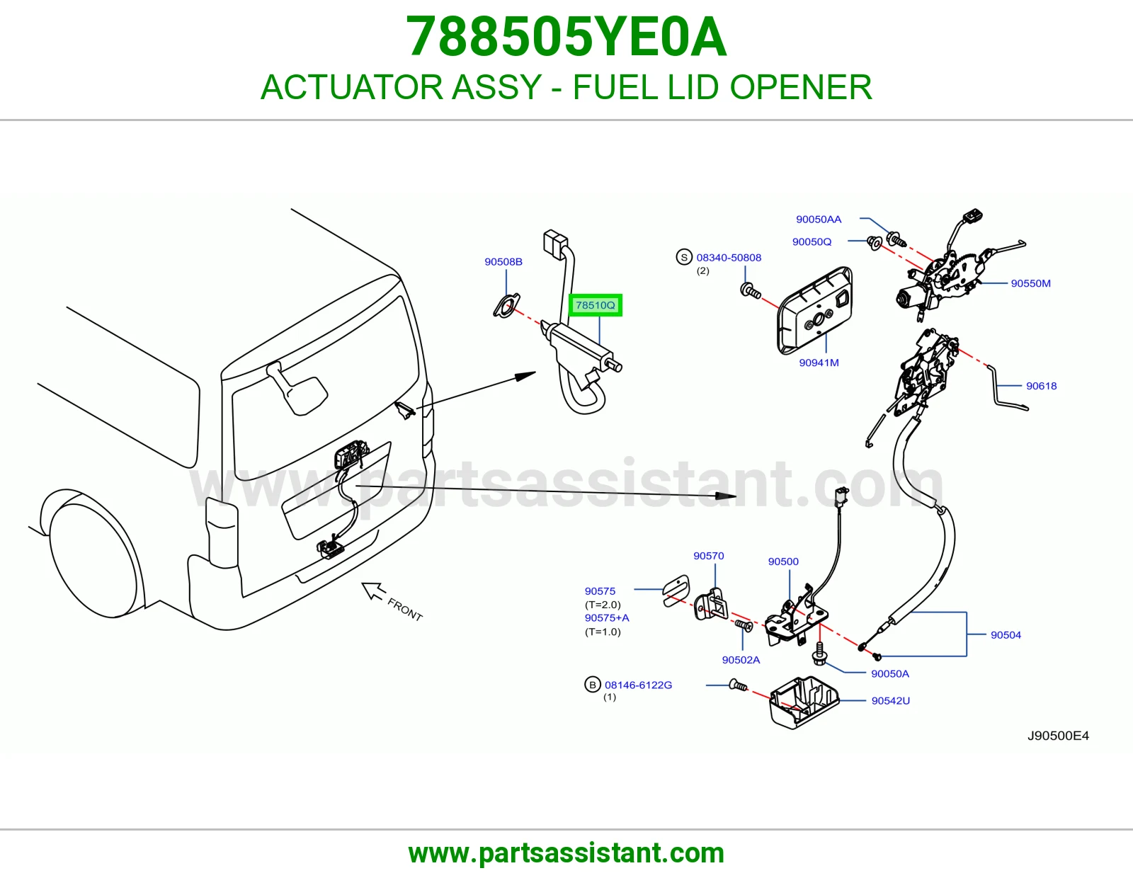 تمتيك زر فتح غطاء تانكي كامل 788505YE0A