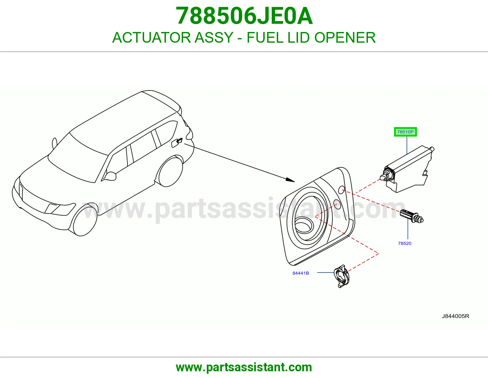 تمتيك زر فتح غطاء تانكي كامل 788506JE0A
