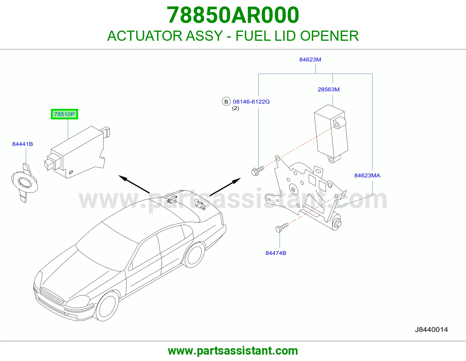 تمتيك زر فتح غطاء تانكي كامل 78850AR000