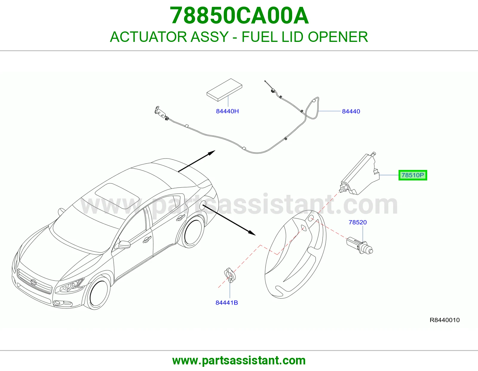 تمتيك زر فتح غطاء تانكي كامل 78850CA00A