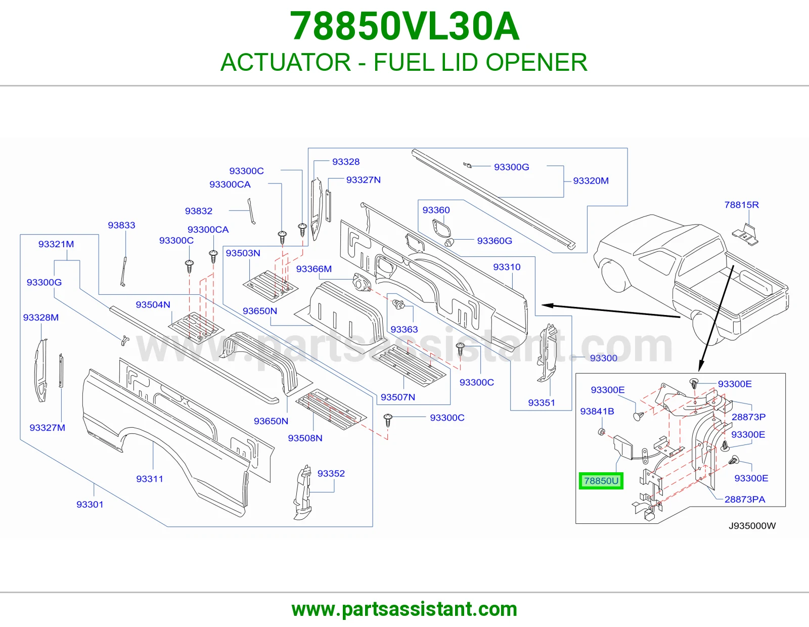 مشغل غطا وقود فتاح 78850VL30A