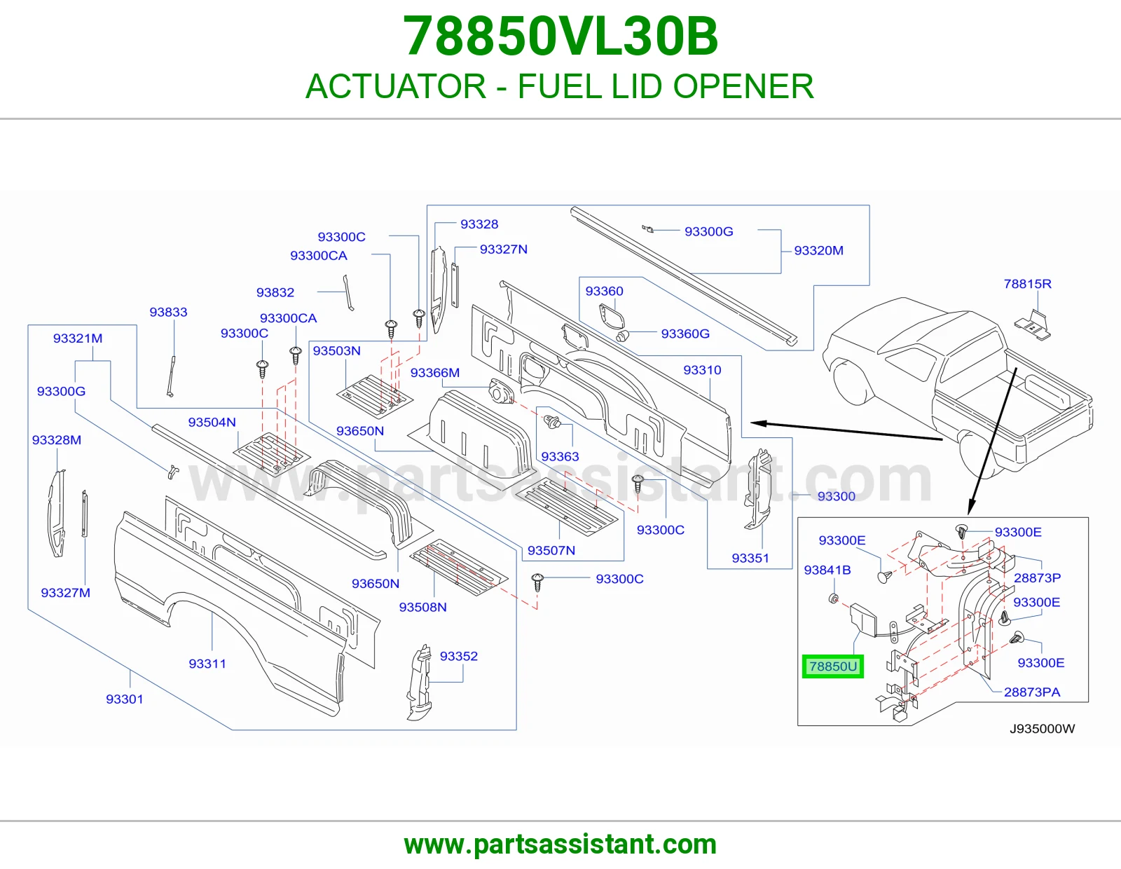مشغل غطا وقود فتاح 78850VL30B