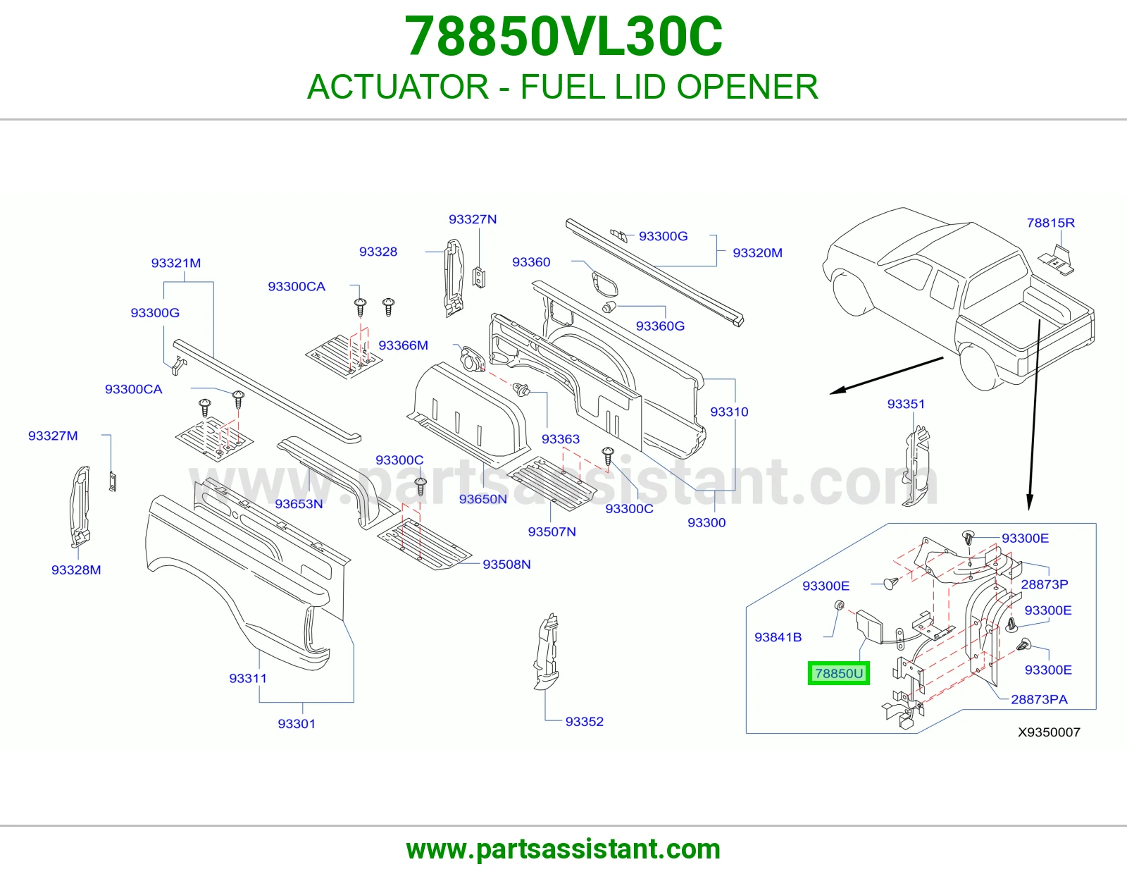 مشغل غطا وقود فتاح 78850VL30C