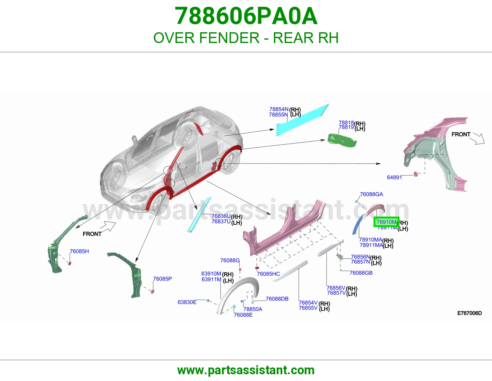 توسعة رفرف خلفي يمين 788606PA0A