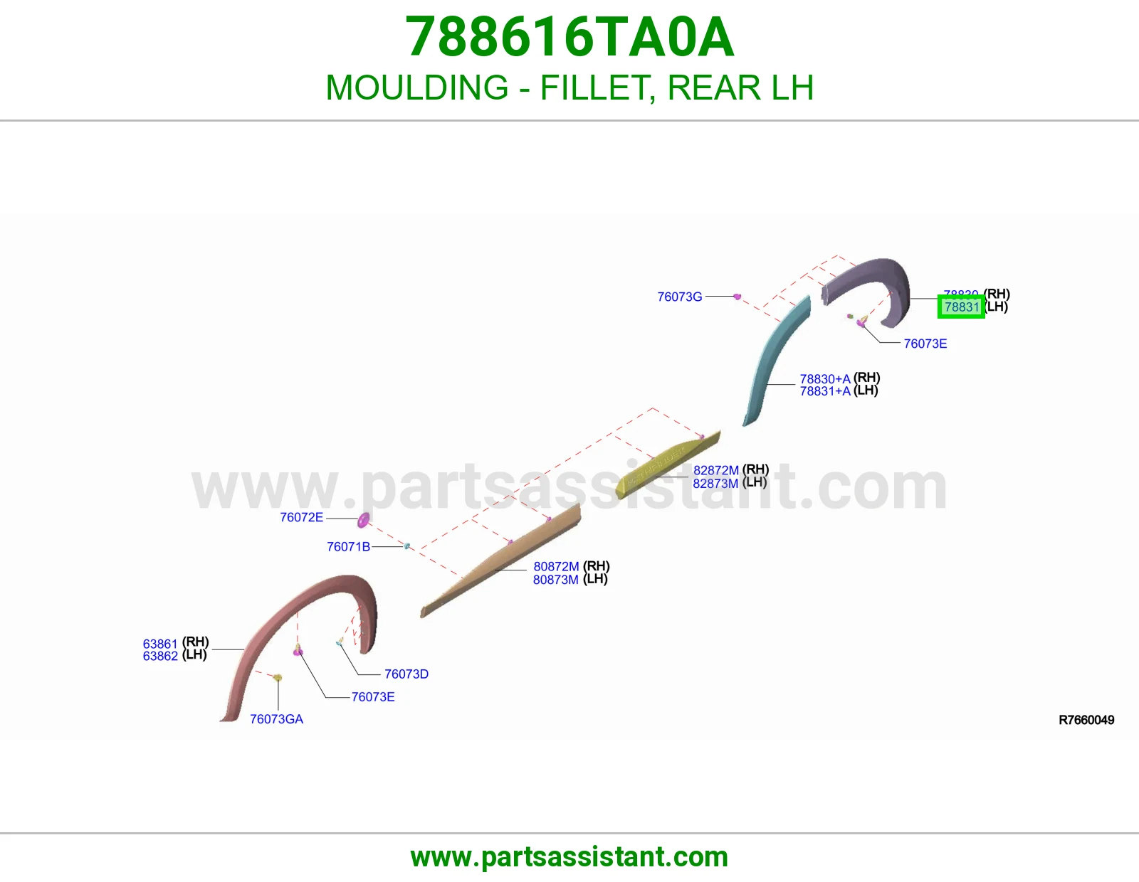 زيق حشوة زاوية خلفي يسار 788616TA0A