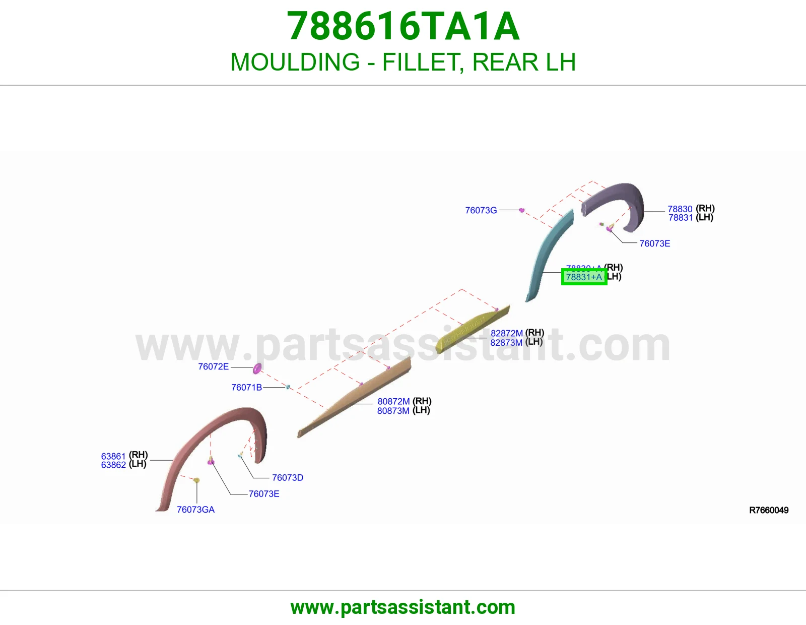 زيق حشوة زاوية خلفي يسار 788616TA1A