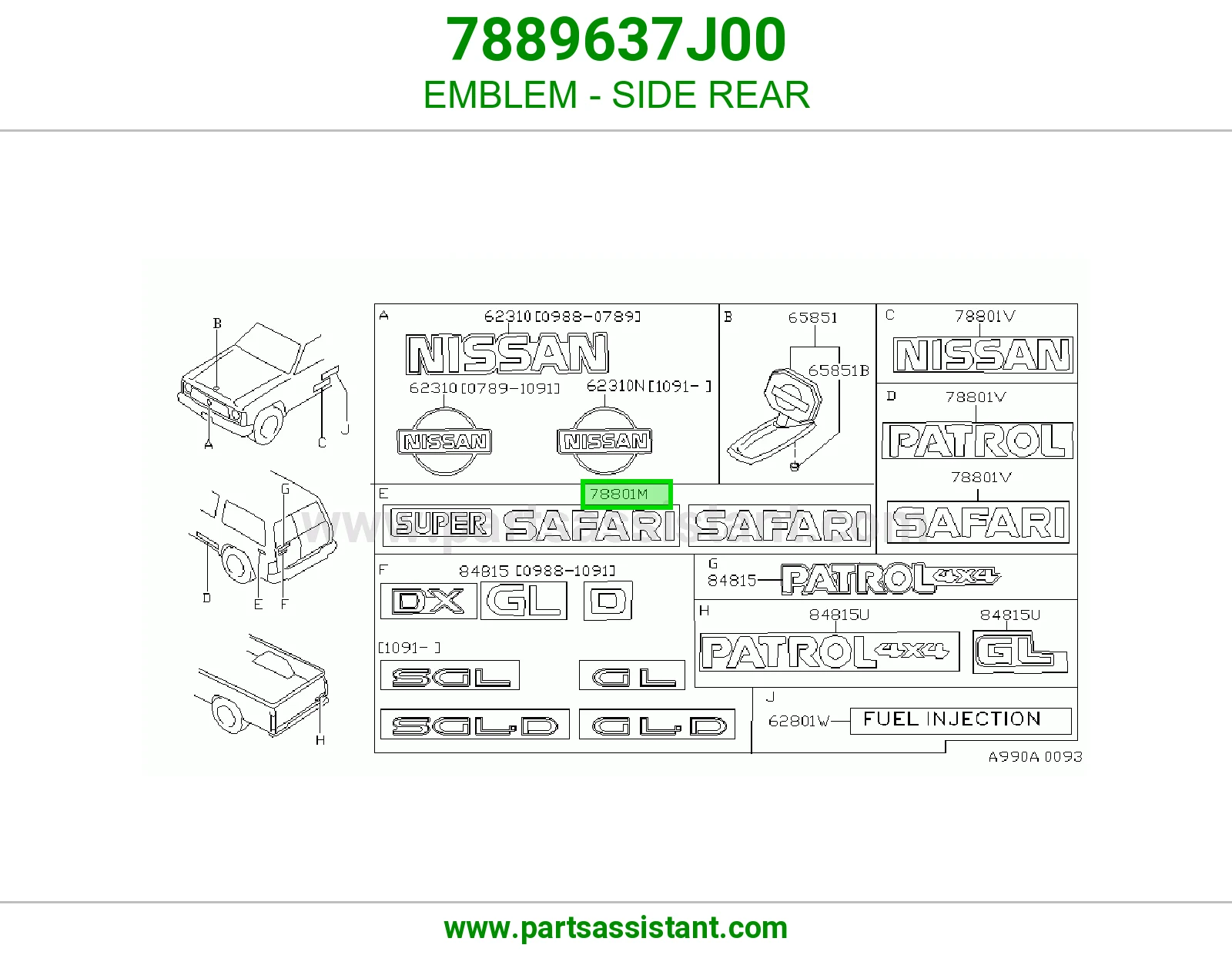 علامة جنب خلفي 7889637J00