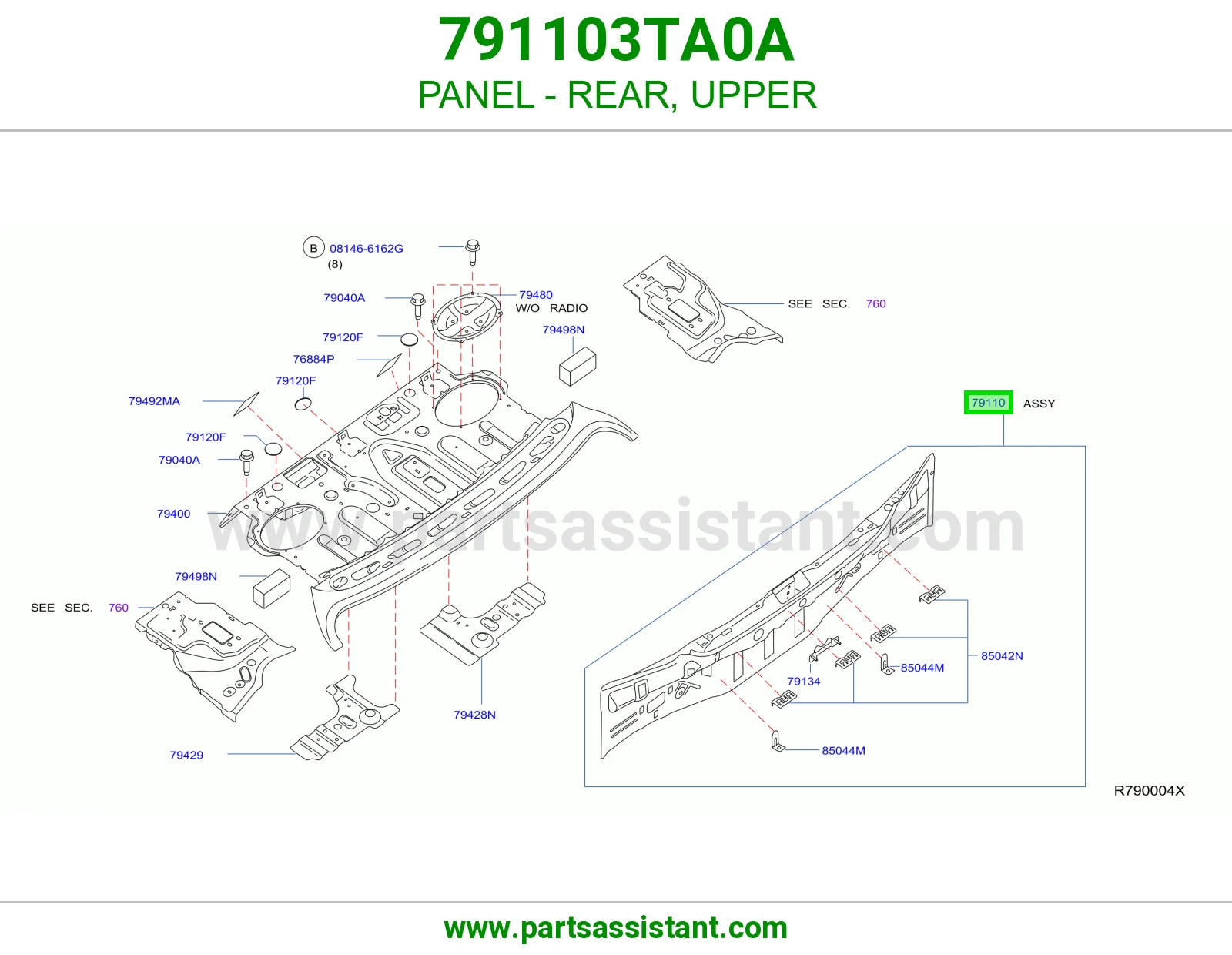 صاجة خلفي فوق 791103TA0A