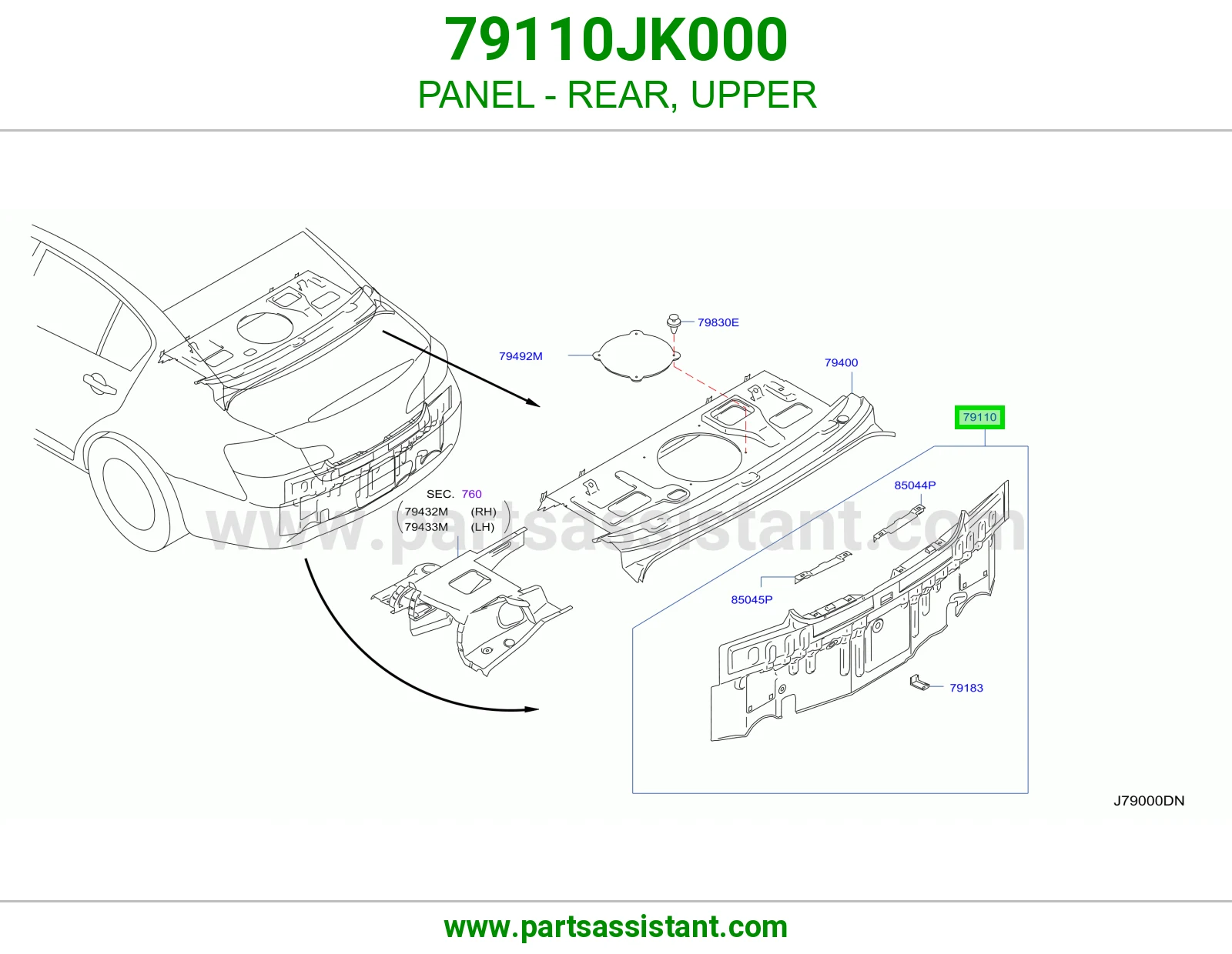 صاجة خلفي فوق 79110JK000