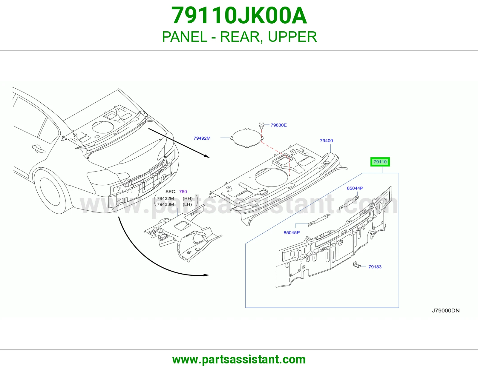 صاجة خلفي فوق 79110JK00A
