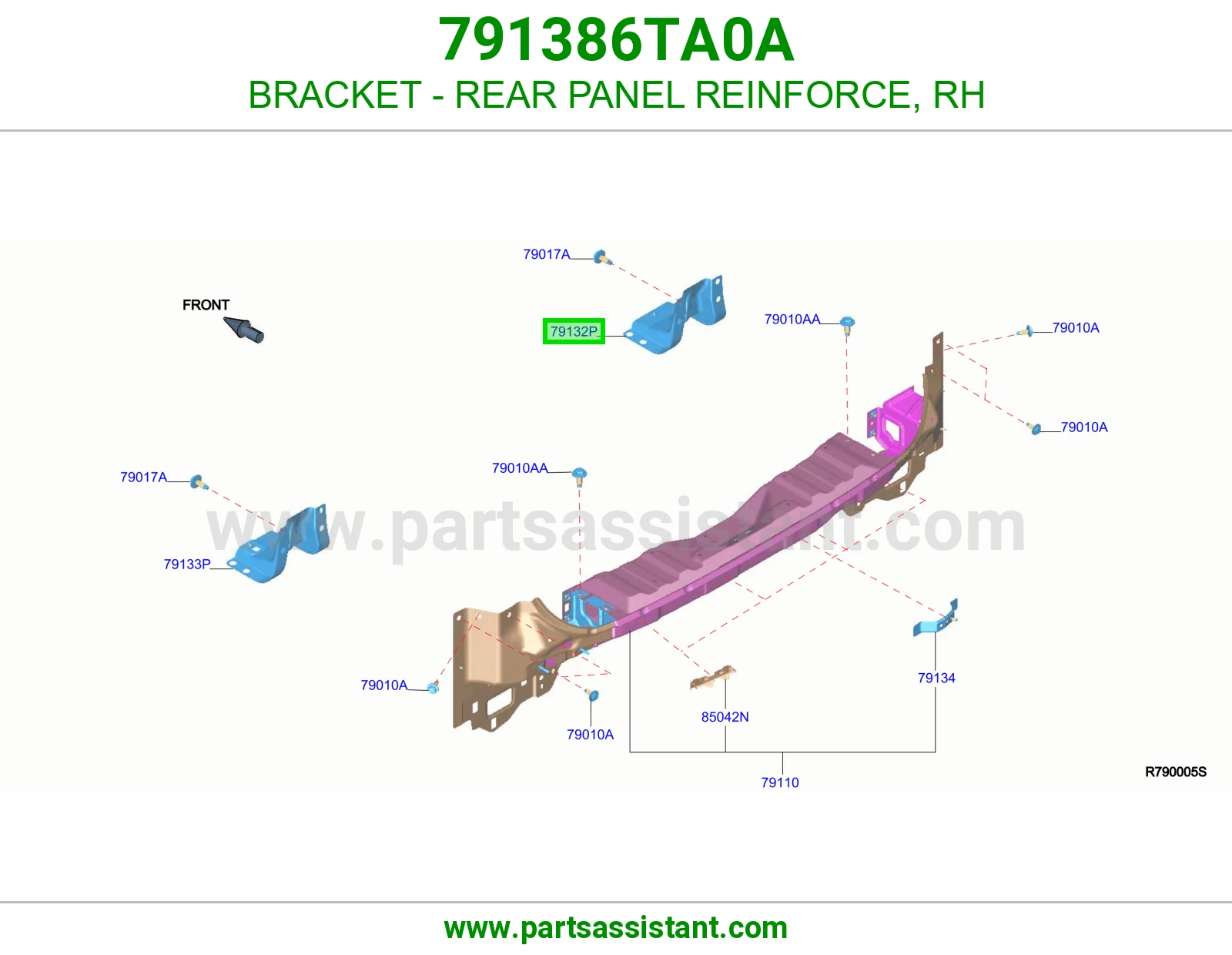 قاعدة تقوية صاج خلفي يمين 791386TA0A