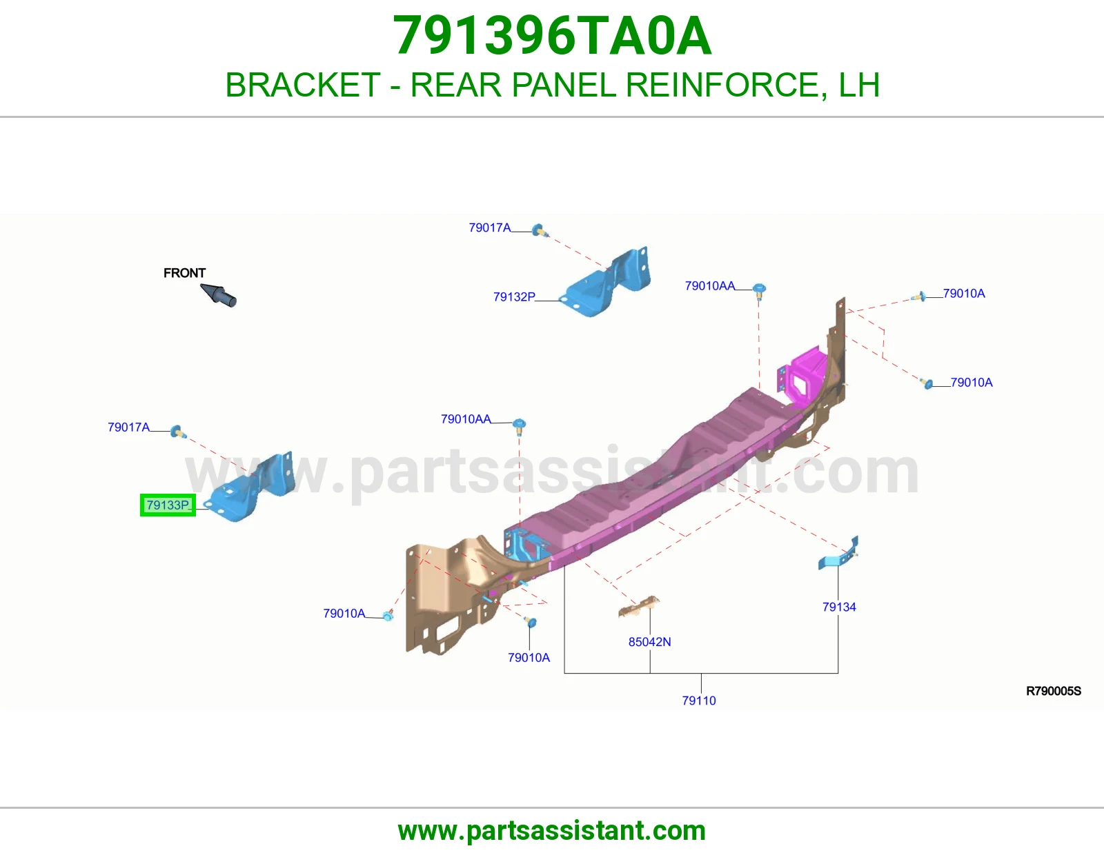 قاعدة تقوية صاج خلفي يسار 791396TA0A