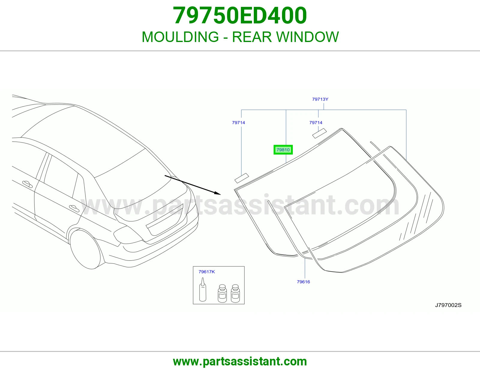 زيق قزاز خلفي 79750ED400