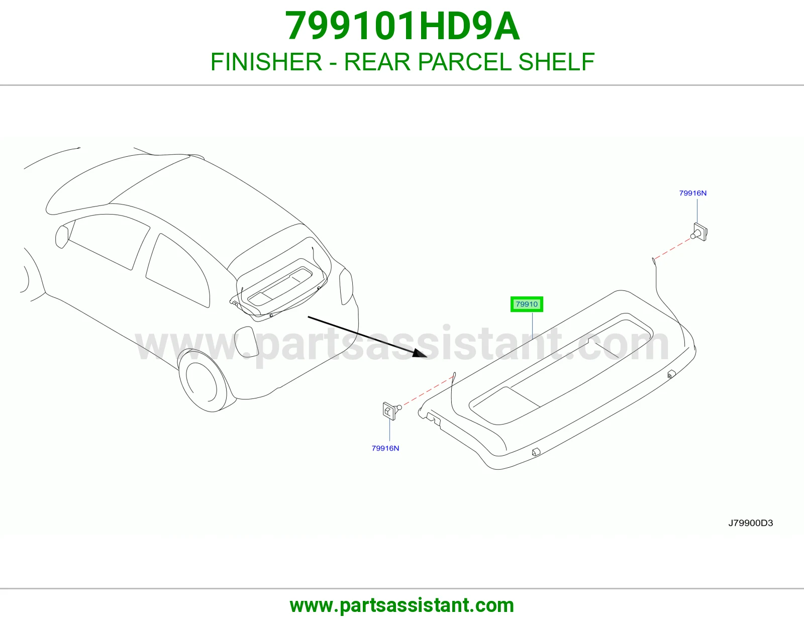 تلبيسة رف خلفي 799101HD9A