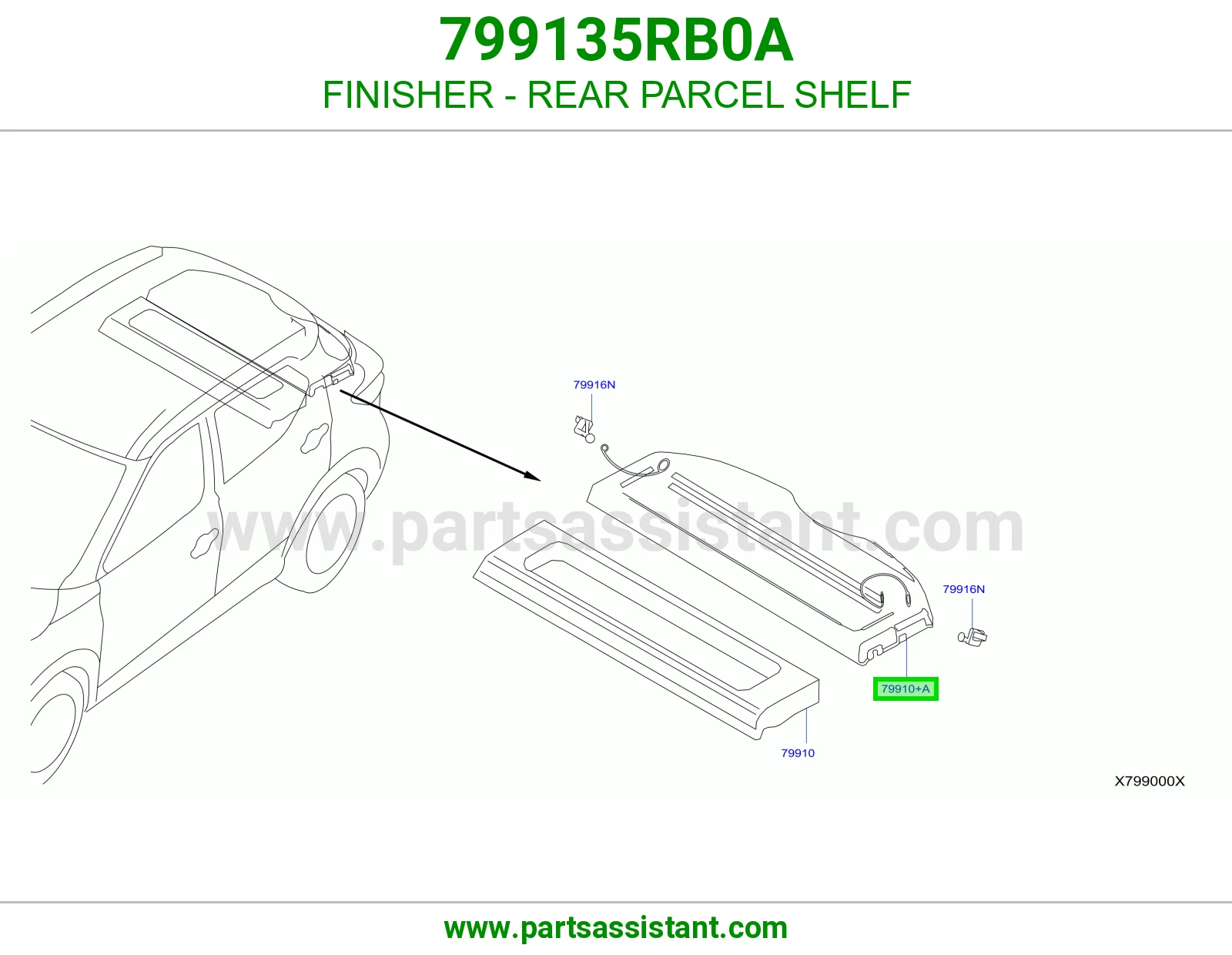 تلبيسة رف خلفي 799135RB0A