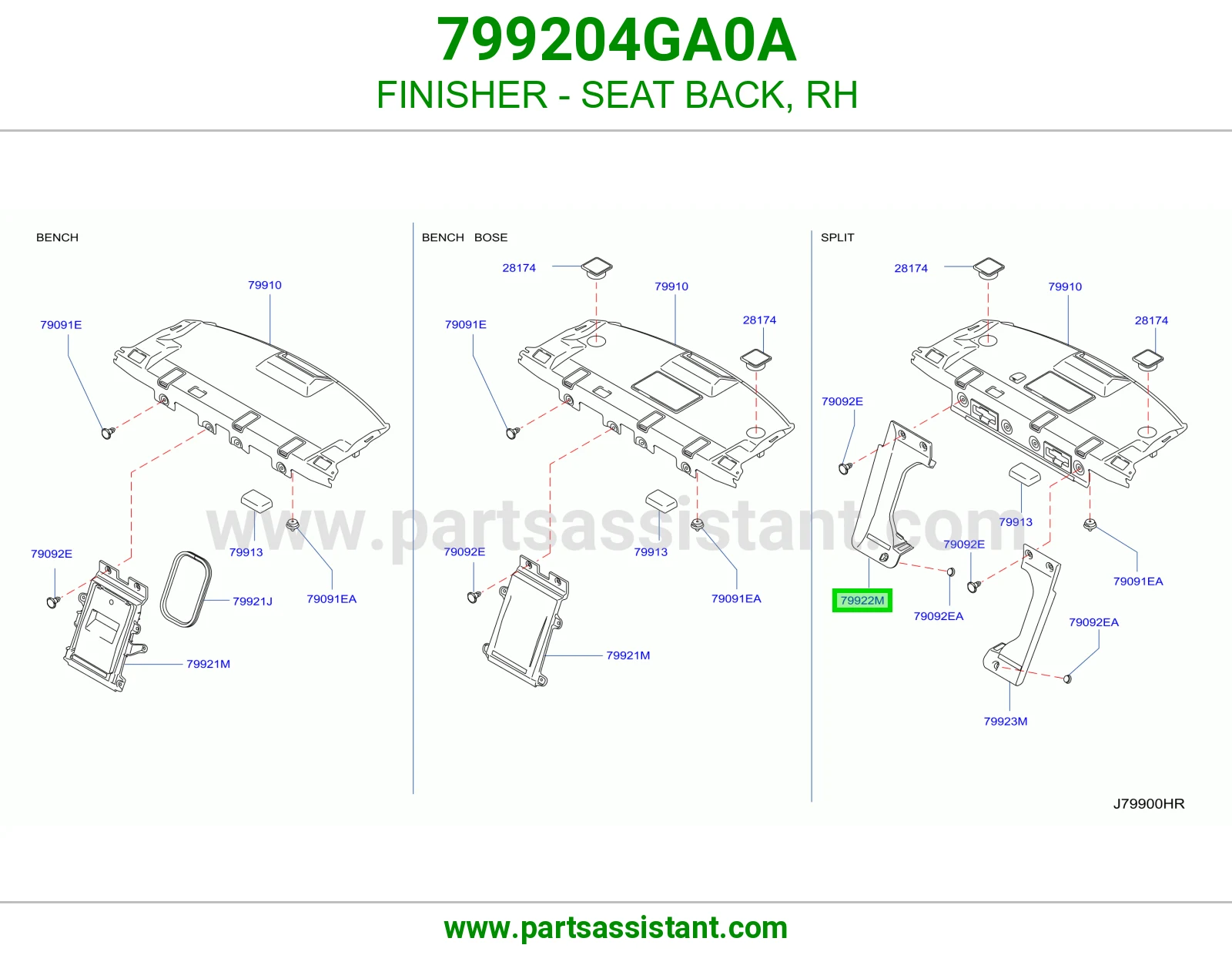 تلبيسة ظهر مرتبة يمين 799204GA0A