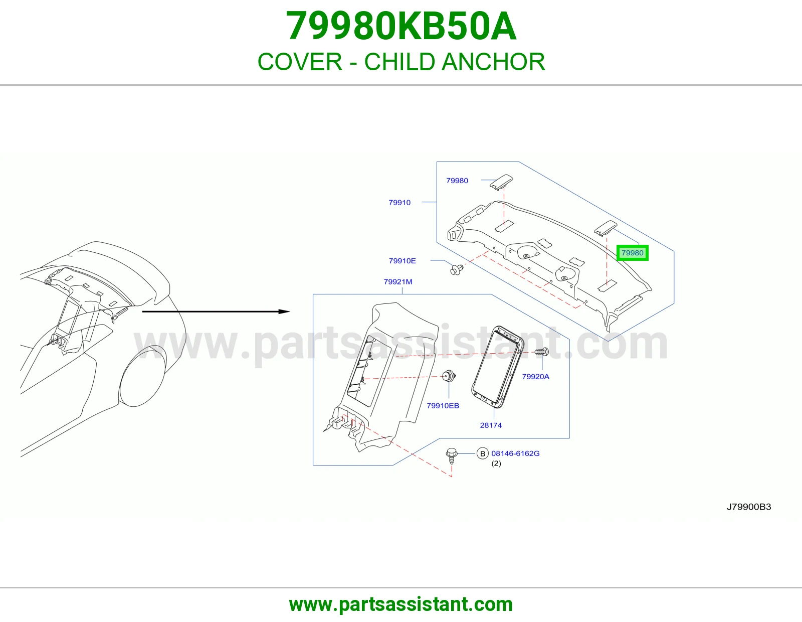 غطاء قاعدة كرسي أطفال 79980KB50A