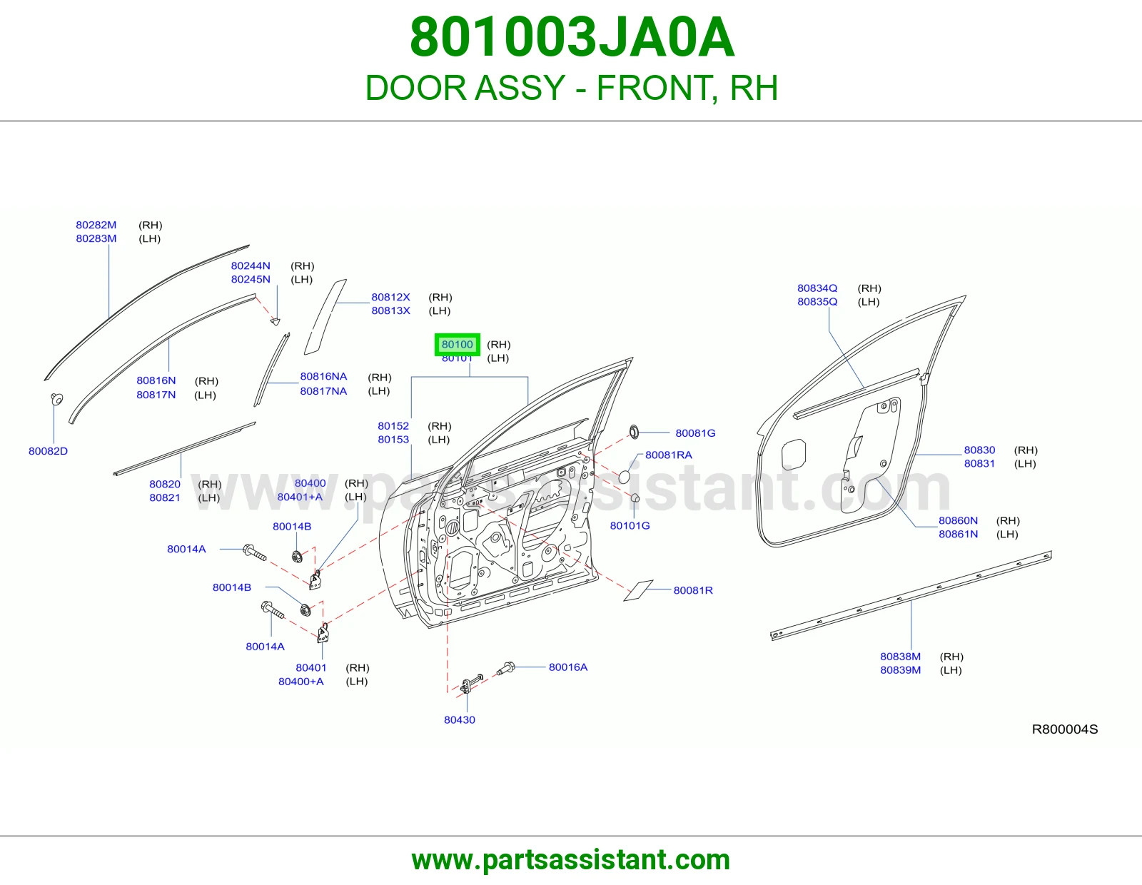 باب امامي يمين 801003JA0A