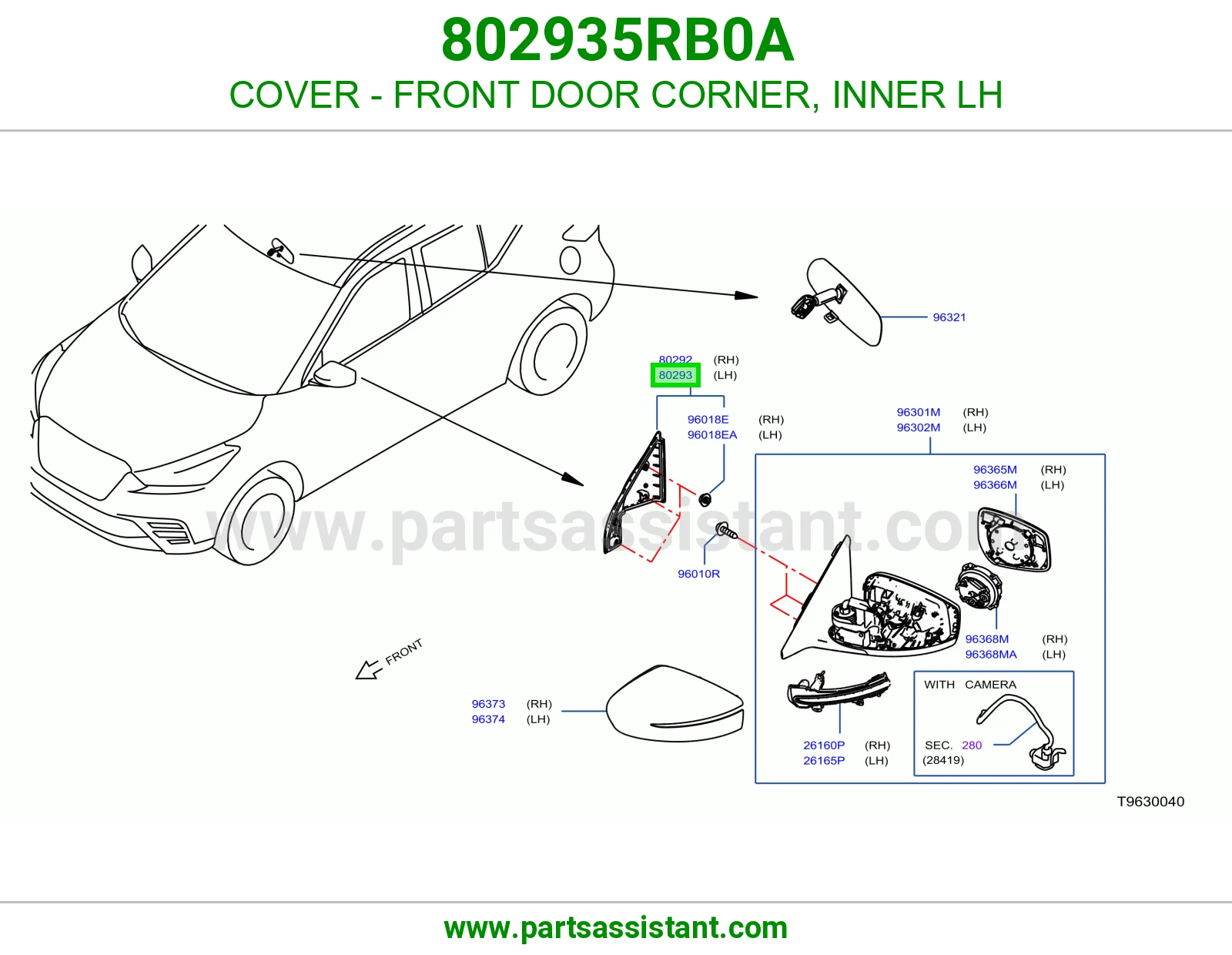 غطاء ركن باب أمامي داخلي يسار 802935RB0A