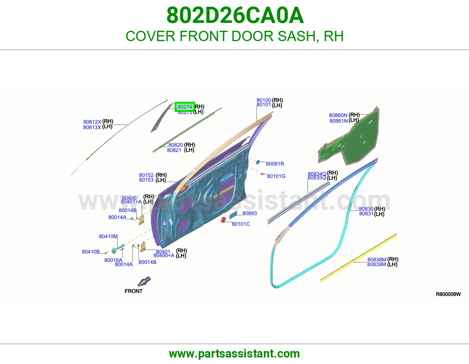 غطاء برواز باب أمامي يمين 802D26CA0A