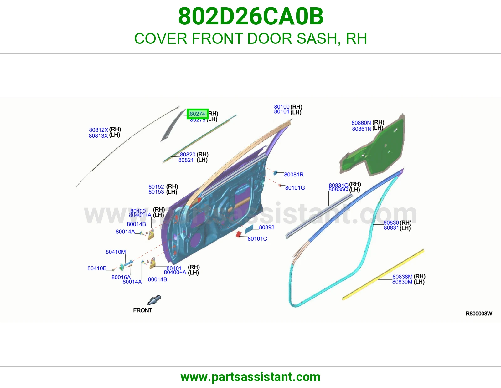 غطاء برواز باب أمامي يمين 802D26CA0B