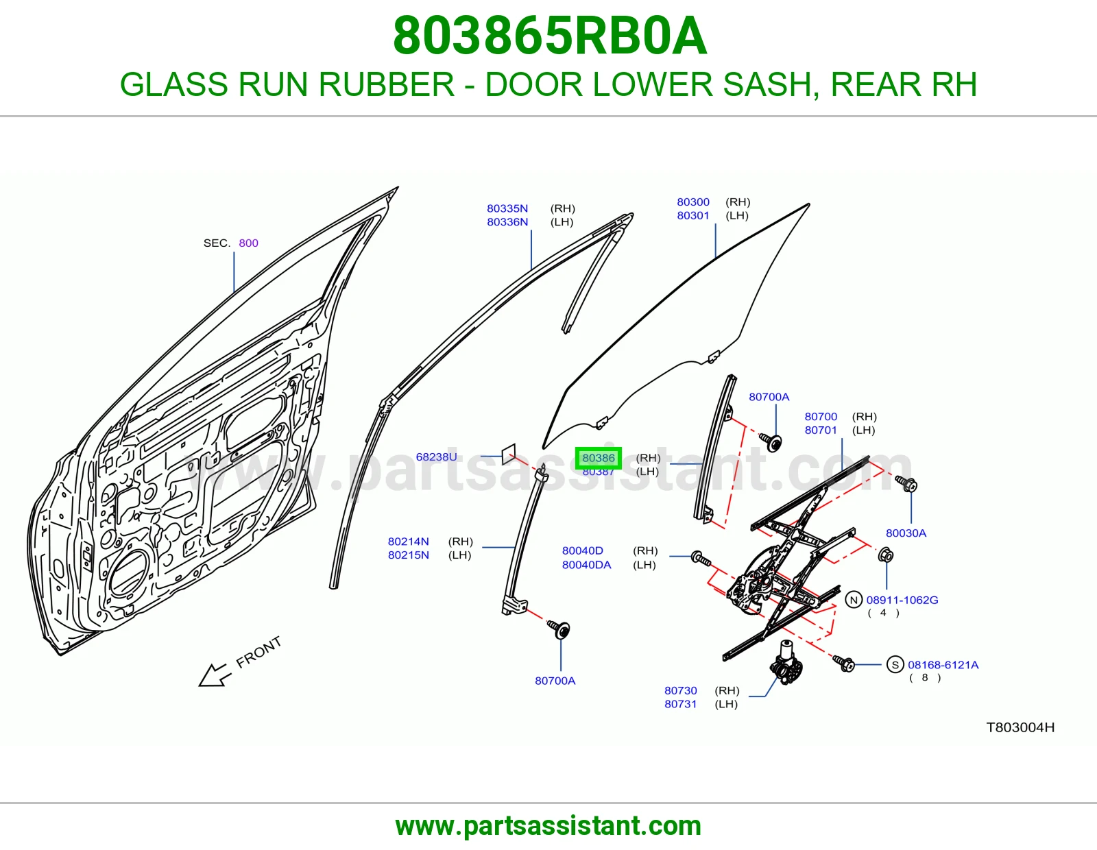 ربل مجرى قزاز مجرى قزاز باب تحت خلفي يمين 803865RB0A