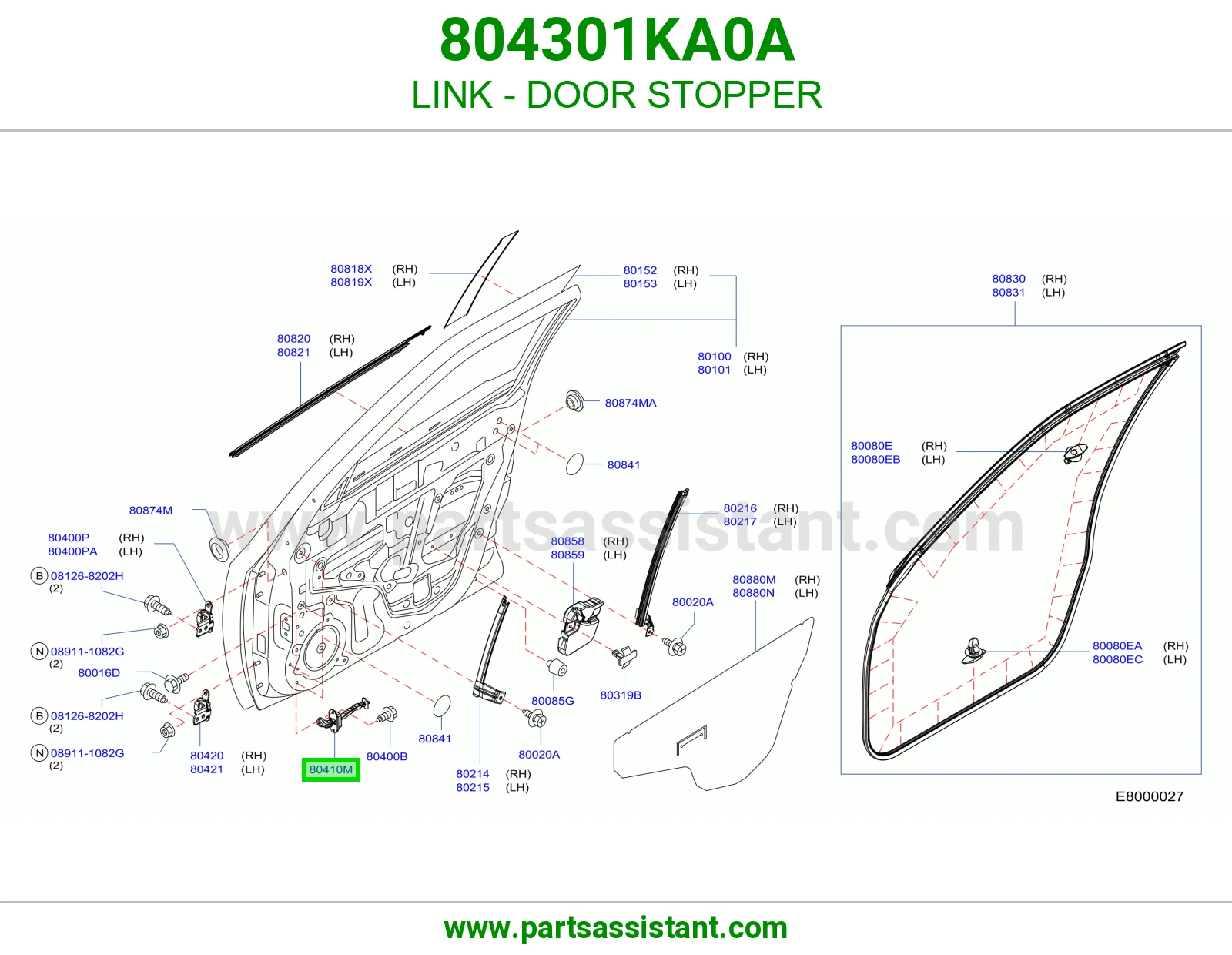 شنكل باب امامي يمين 804301KA0A