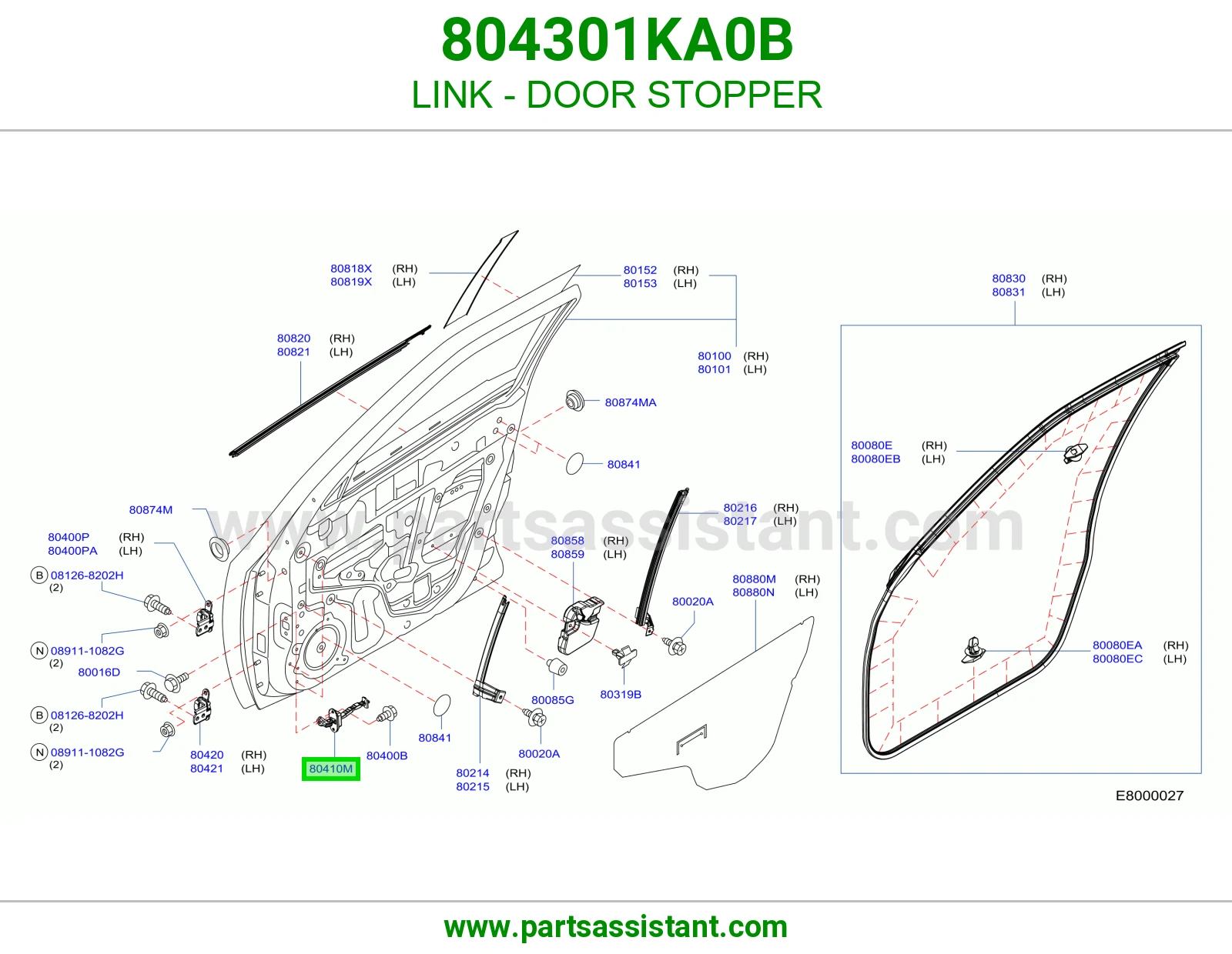 شنكل باب امامي يمين 804301KA0B