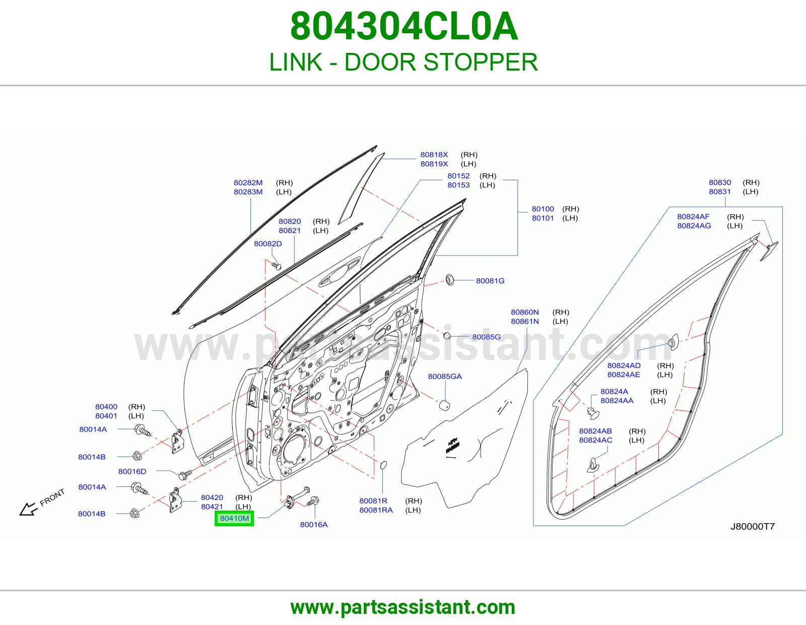 شنكل باب امامي يمين 804304CL0A