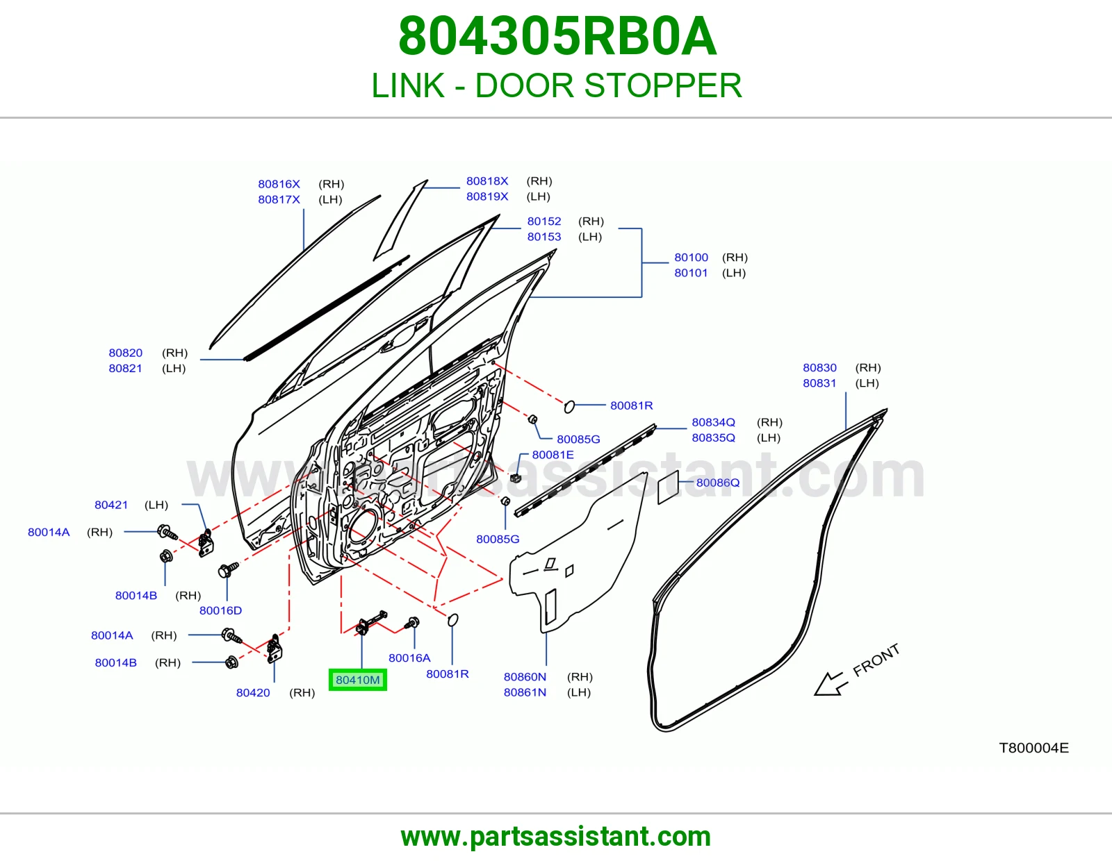 شنكل باب امامي يمين 804305RB0A