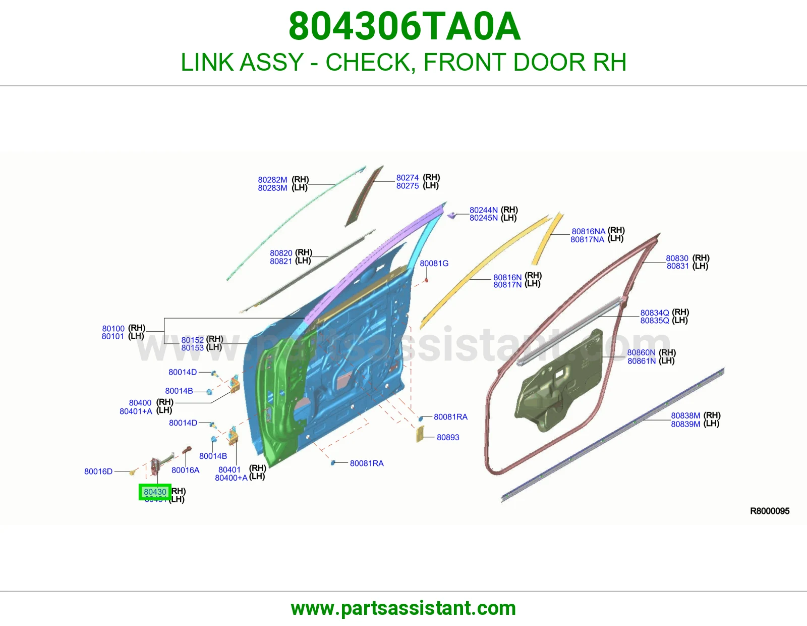 شنكل باب امامي يمين 804306TA0A