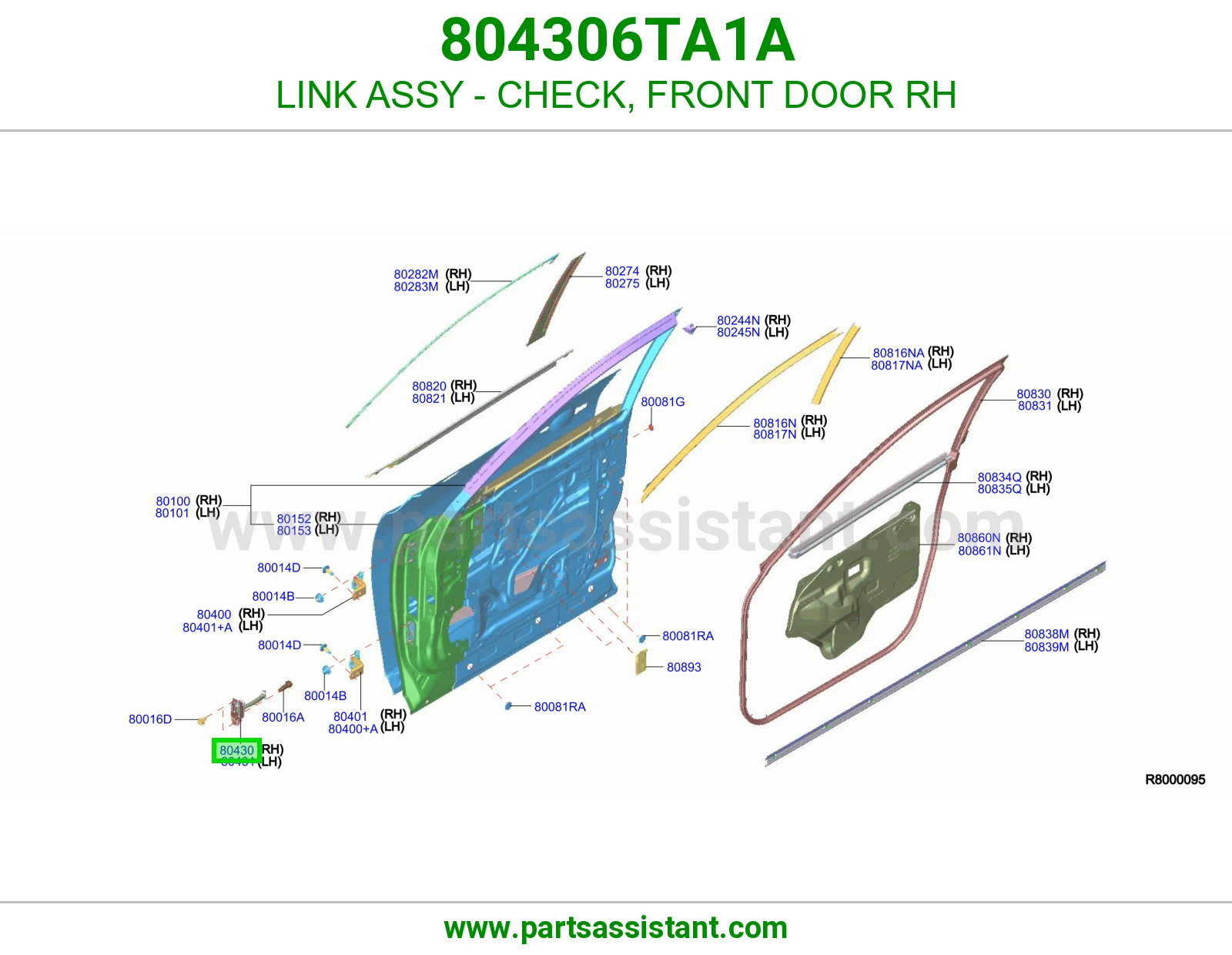 شنكل باب امامي يمين 804306TA1A